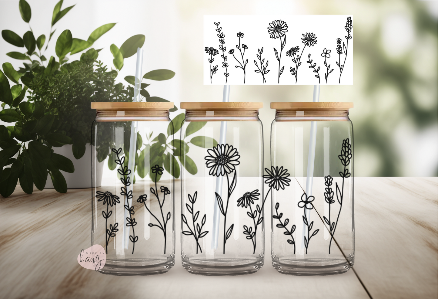 Wildflower UV DTF Cup Wrap Transfer