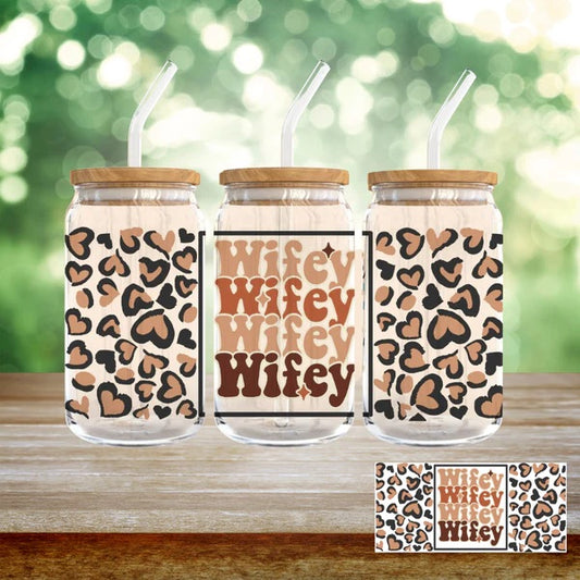 Wifey Cheetah UV DTF Cup Wrap Transfer