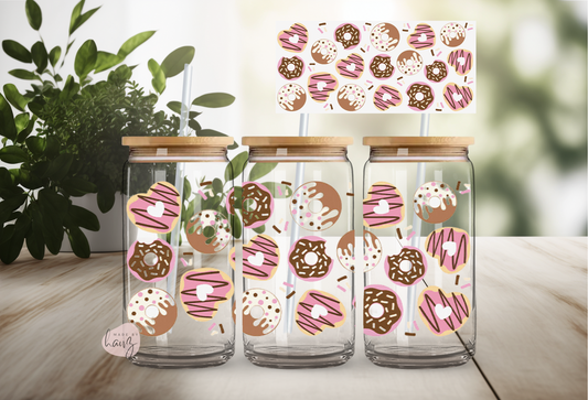 Cute Donuts | Donut Hearts UV DTF Cup Wrap Transfer